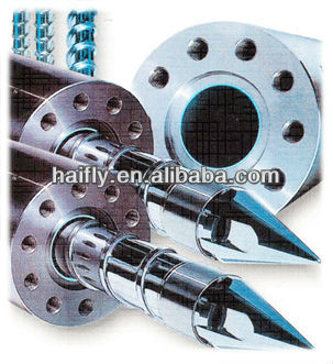 Screw and barrel for plastic extruder machine