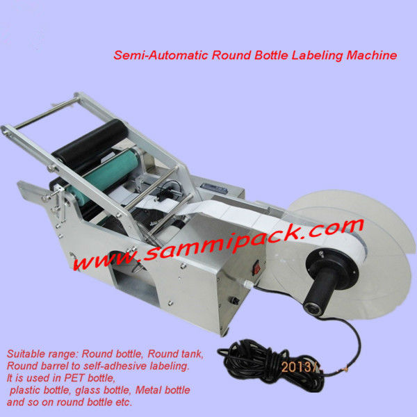 Semi-auto Round Bottle Labeling Machine with Pedal Switch, Semi-auto Labeler, Semi Automatic labeler