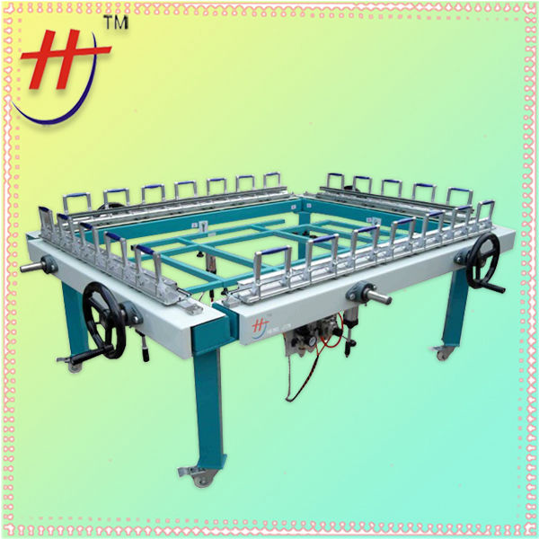 semi automatic double chuck silk screen stretching machine