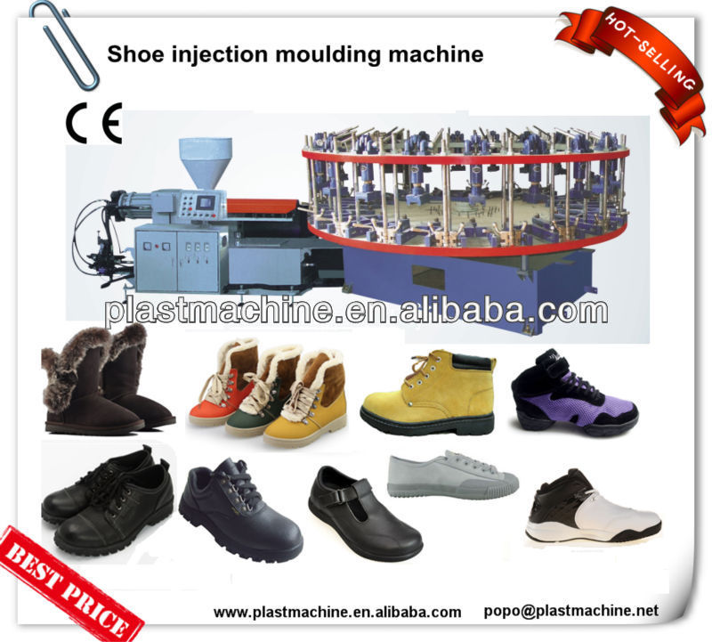 Semi-automatic plastic PVC/TPR rotary injection shoe making machine