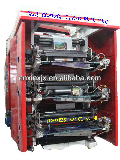 six color stack type flexographic printing machine 600-1000mm width