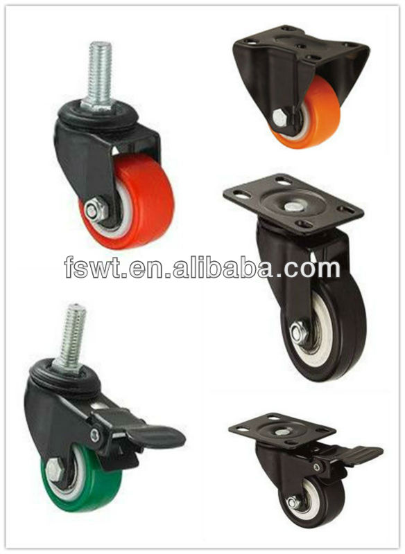 Small Polyurethane Deluxe Diamond Double Brake Wheels