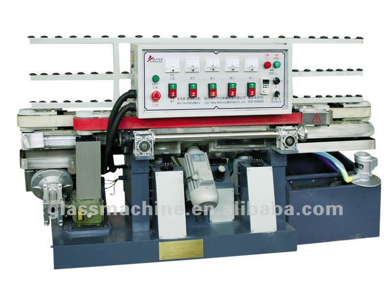 Smallest Vertical Straight Line Glass Grinding Machine with 4 wheels