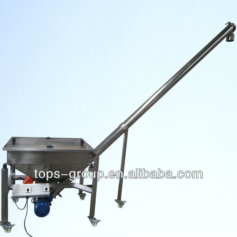 Soybean Granule Screw Conveyor With Vibrating Hopper