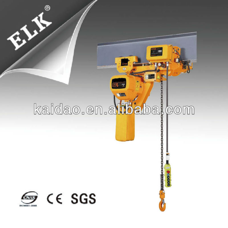 Special design for limit space 0.5t low headroom hoist