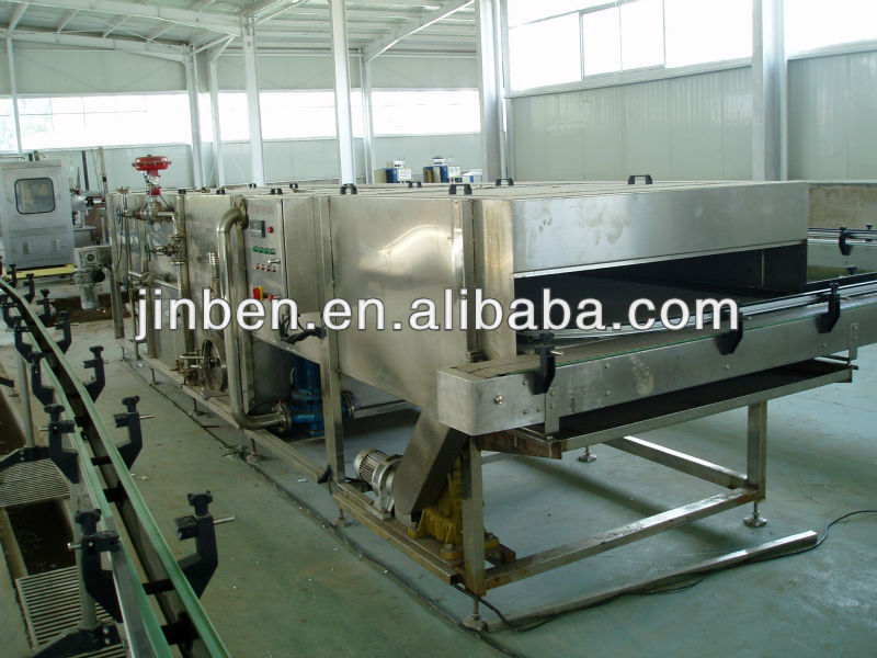 Spray type cup jelly tunnel pasteurizer