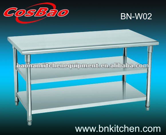 Stainless steel 3 tiers Kitchen Worktable