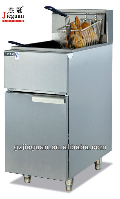 stainless steel Vertical Gas Temperature-Controlled Fryer with cabinet (GF-2G)