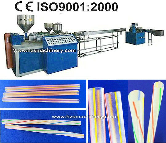 Straight/ Spiral Stripes Drinking Straw Making Machine