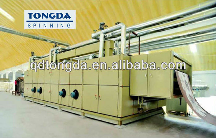 textile network with pre-drying machine