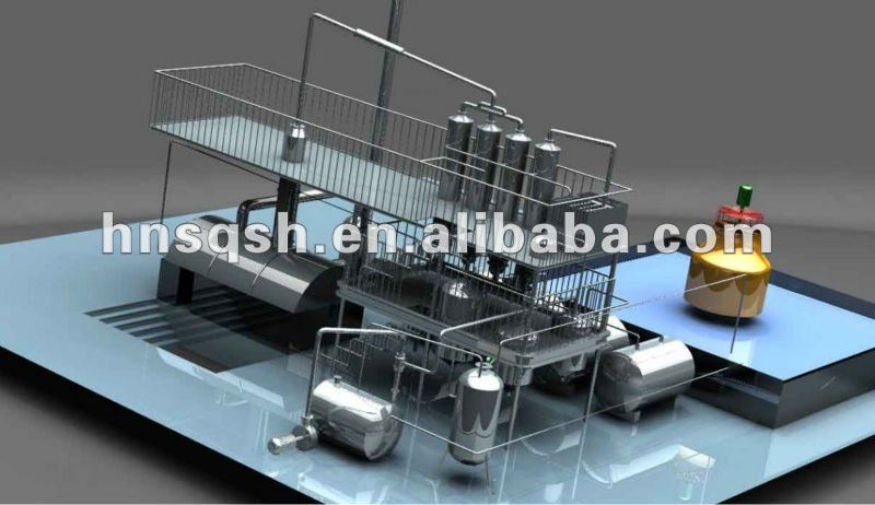 The waste rubber oil distillation plant with negetive pressure to transfer oil into national standard diesel and gasoline