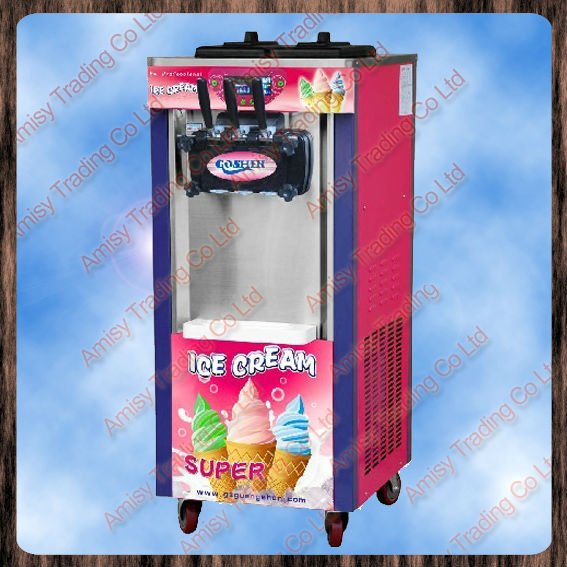 three flavor rainbow ice cream machine with pre-cooling system