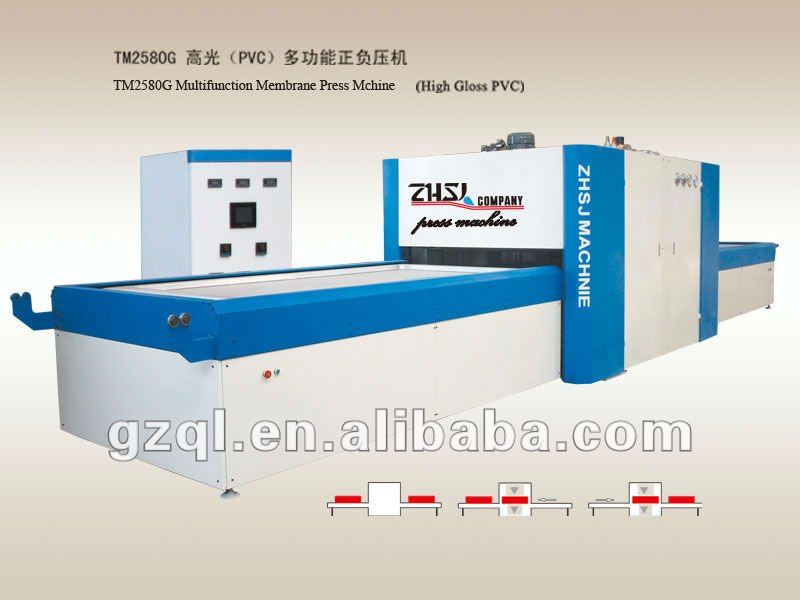 TM2580G PVC High Glossy Multifunction Positive And Vacuum PVC, Veneer Membrane Pressing Mahine