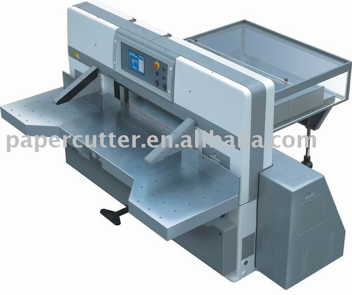 Touch screen double worm wheel double guide worm paper guillotine cutter