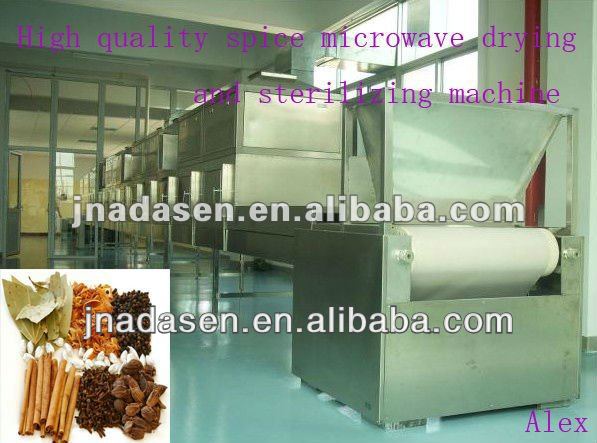 Tunnel type microwave spice drying/sterilizing machine