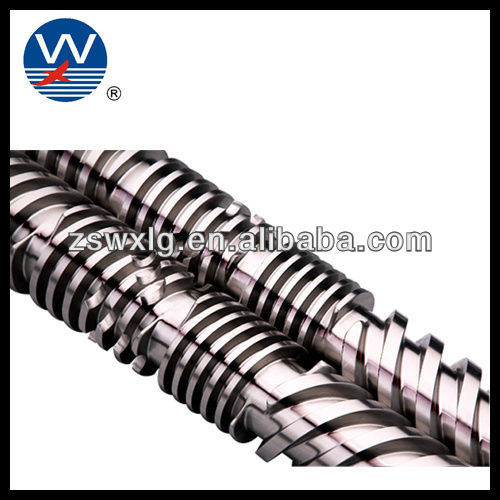 Twin conical screw and barrel for pvc extrusion machine