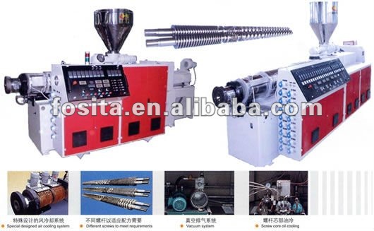 Twin screw Plastic extruder/ pvc pipe.