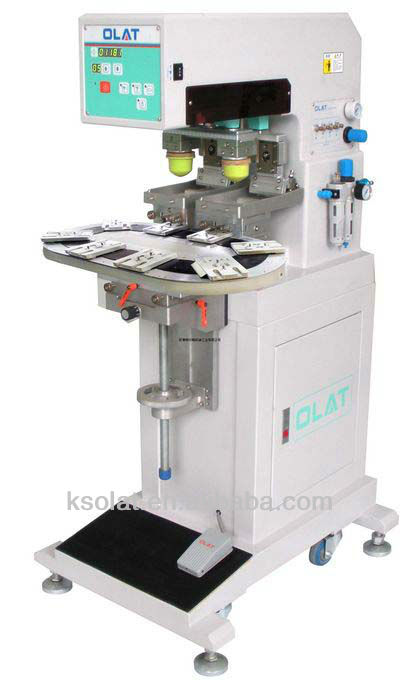Two Color Inkwell Rotary Table Pad Printing Machine with Conveyor