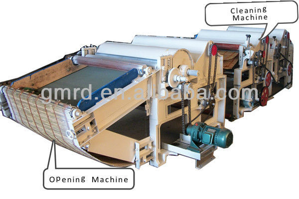 Two-Roller textile waste recycling machine