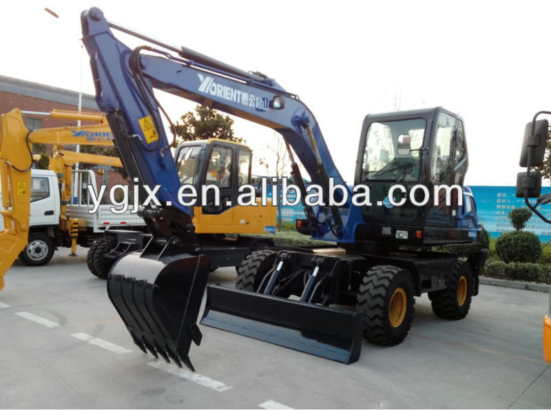 Unique design of car body Optional air conditioner Max digging depth 4065mm Transformers small wheel excavator (WYL85)