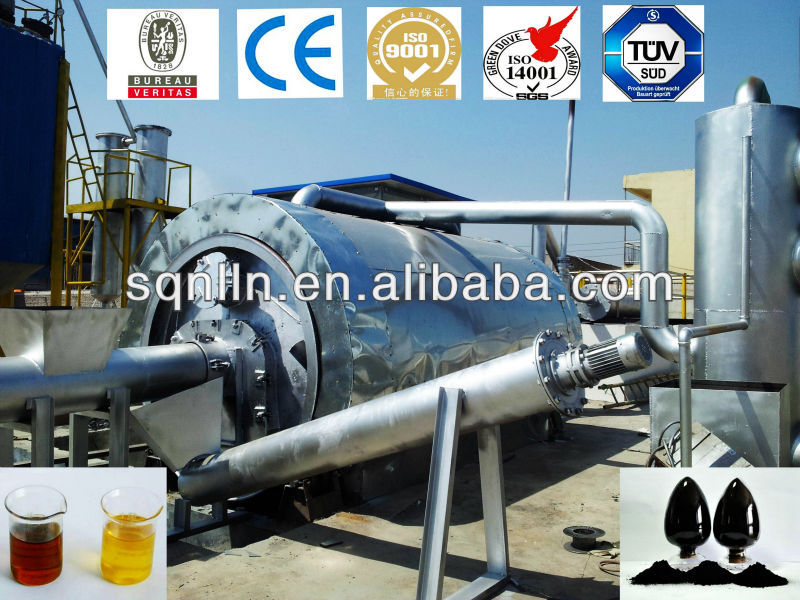 waste tyre refining machine with oil or gas heating