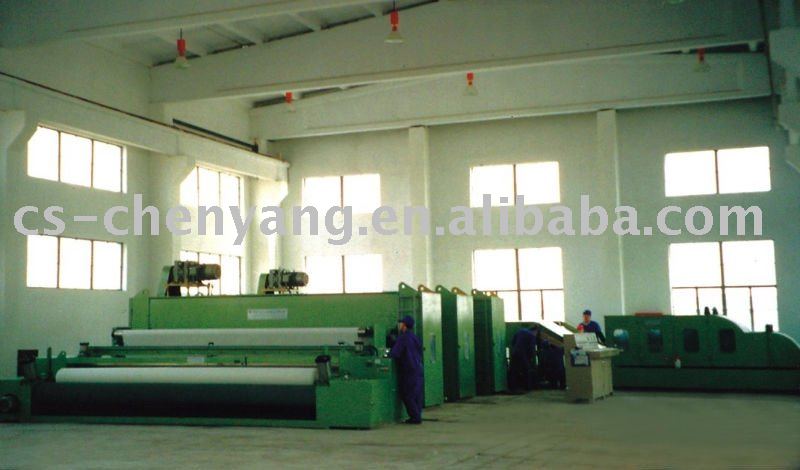 Wide width needle-punching geotextile production line