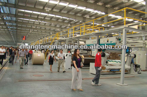 [WJ-3-100-1800]Automatic three/3/ply/layer corrugated cardboard/paperbord production line[High speed easy operation]