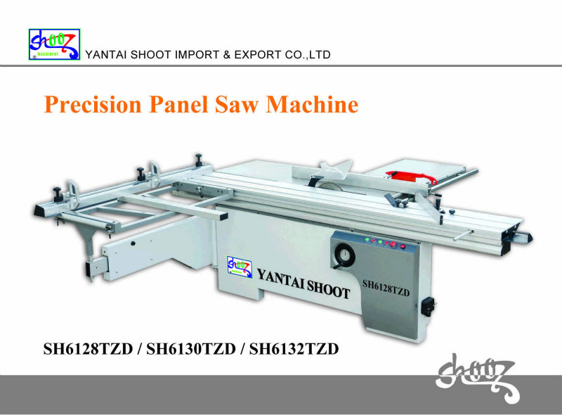 wood cutting panel saw SH6128TZC with Length of sliding table 2800x360mm and 45degree tilting and 4kw motor