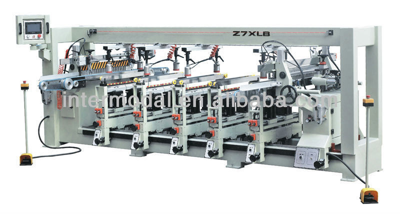 Woodworking Seven lines thru-feed boring machine