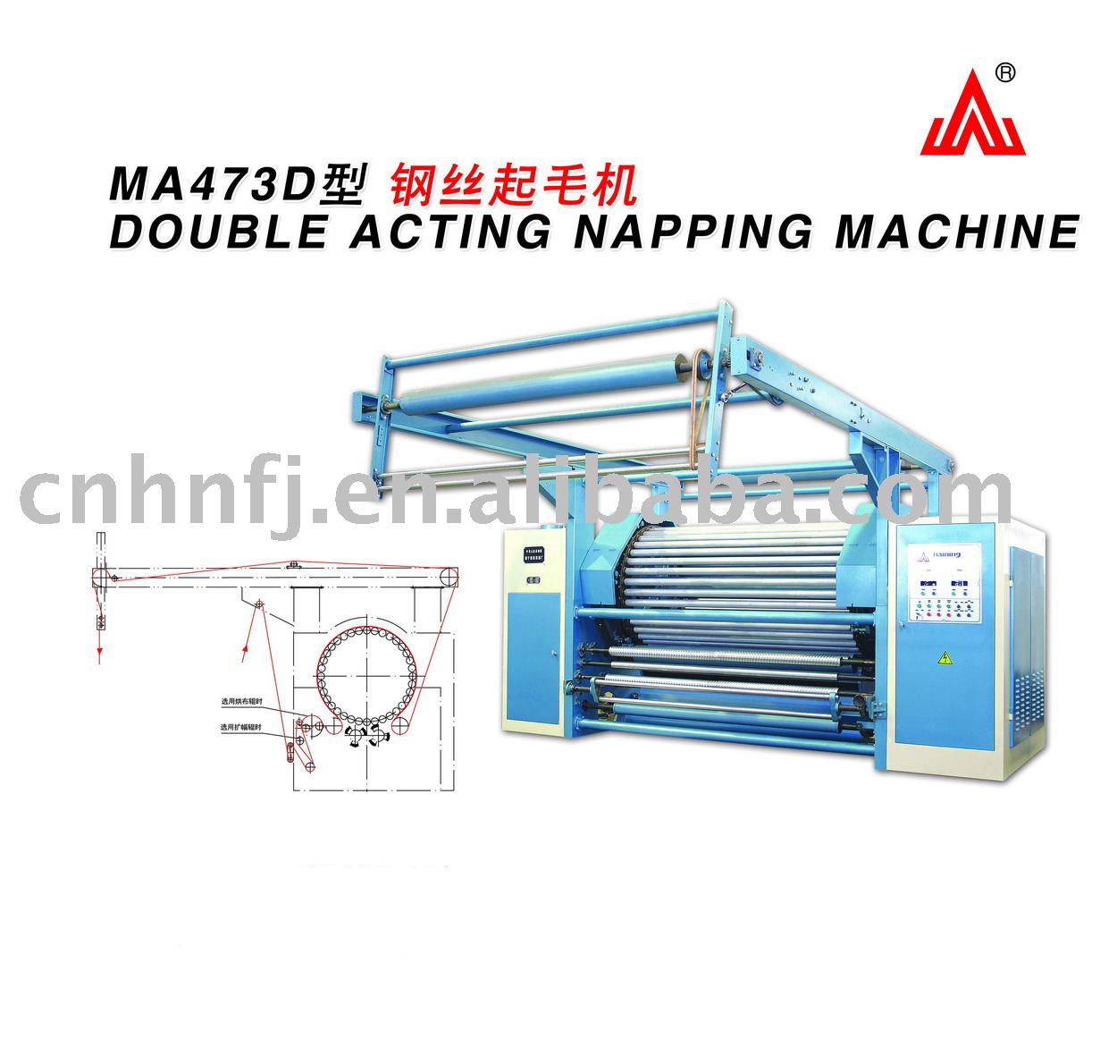 woven fabric raising machine