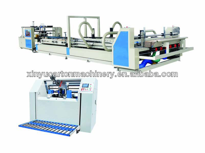 XY1400mm automatic carton box gluing and folding machine