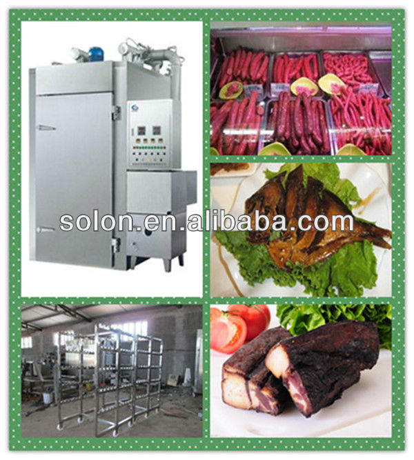 Zhengzhou Solon Stainless steel meat smokehouse/sausage smokehouse/fish smokehouse/industrial smokehouse