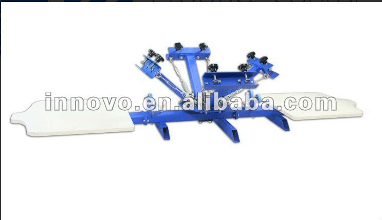 ZX 4 Color 2 Station single -wheel Rotary manual overprinting machine Screen Press small screen printing press for sale
