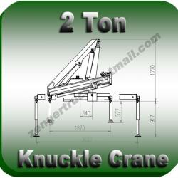 2 ton Knuckle Crane. 2 ton fold arm truck crane