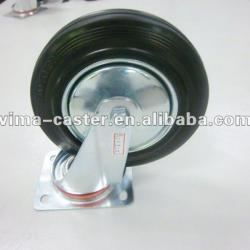 2012 200mm swivel black rubber industrial caster