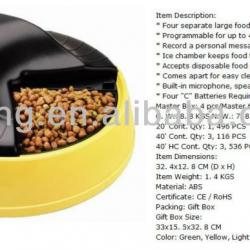 2013 newest high quality ABS 4 Meal pet feeder automatic cat