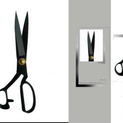 [2013 Newest ! ] LDH-FS12# 12" Rust Proof Sharp Handmade Cutting Tools Three Finger Ring Scissors