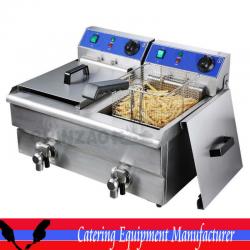 34L Industrial Twin tank electric deep fryer with CE (DZL-34V)