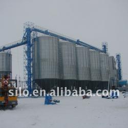 5-1000t hopper bottom wheat silos' project with dryer