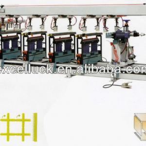 6 line multi spindle wood boring machine