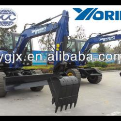 8ton hydraulic wheel excavator YGL85, 4WD with Cummins engine