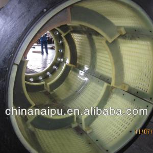 abrasion resistant rubber-plated ore mining trommel screen