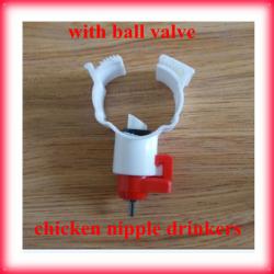 Animal stainless steel nipple drinker with ball valve