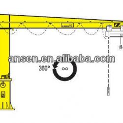 Anson 15t 360 degree rotating jib crane used in workshop