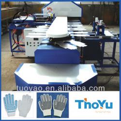 Bleach white safety gloves dotted machine