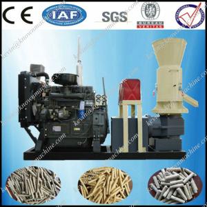 CE approved flat die rotating diesel biomass pelleting machine