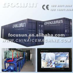 Containerized flake ice machine/ rake type automatic ice storage