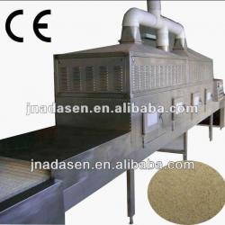 Continuous type microwave seasoning drying and sterilizing machine