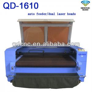 cotton/fabric cnc laser cutting machine/textile laser cutter QD-1610