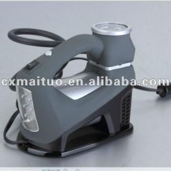Double-cylinder metal air compressor with LED light ; tyre inflator, gift
